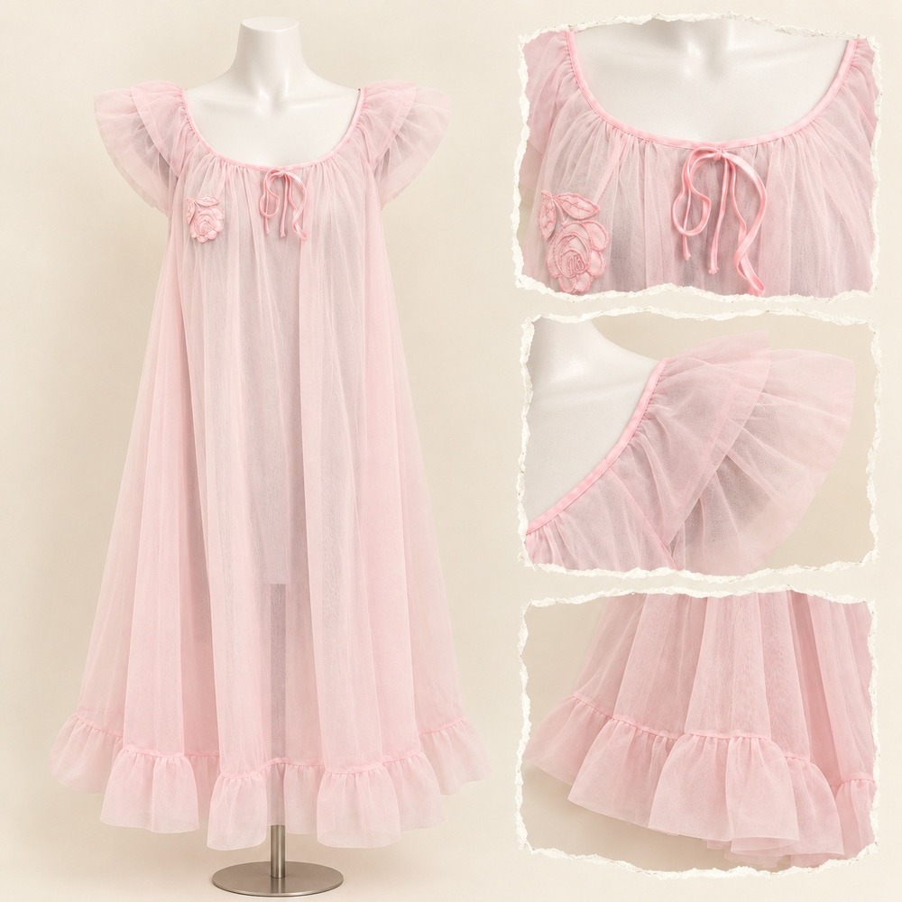 60s slip Balletcore Gossard Artemis Vintage Nightgown Rose Medium Pink
